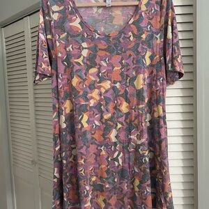 LuLaRoe Multicolor Abstract Short Sleeve Top